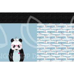 Jersey - Panel Panda maritim hellblau